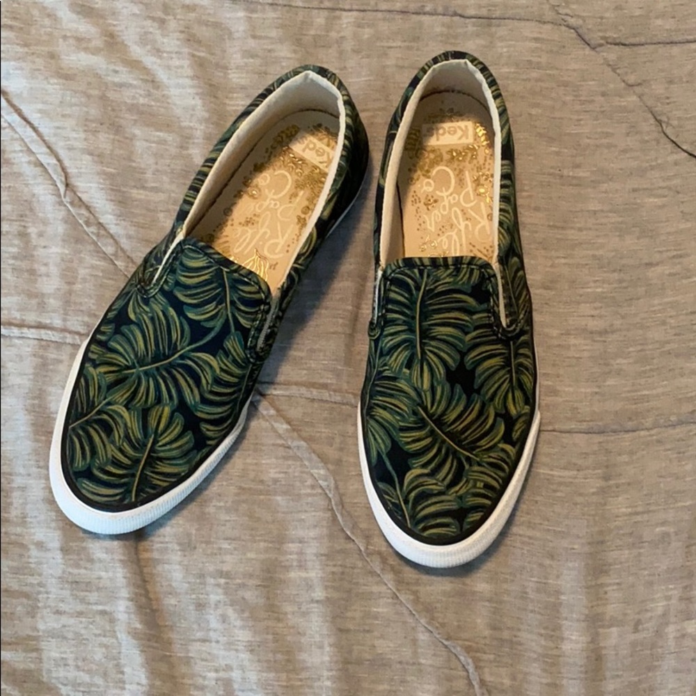 Keds x Rifle Paper Co. Banana Leaf Pattern Slip-Ons
